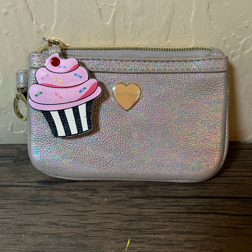 NEW! Betsey Johnson Trolls iridescent coin pouch